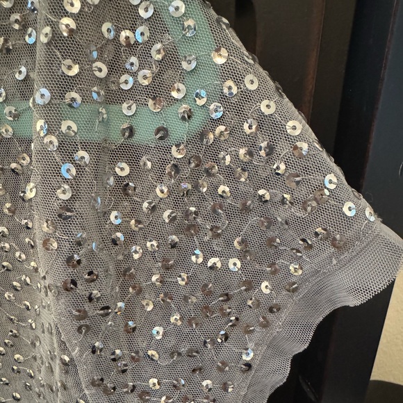 I-N-K INTERNATIONAL CONCEPTS WOMENS SEQUINED MESH BLOUSE. LIKE NEW. - Picture 3 of 6
